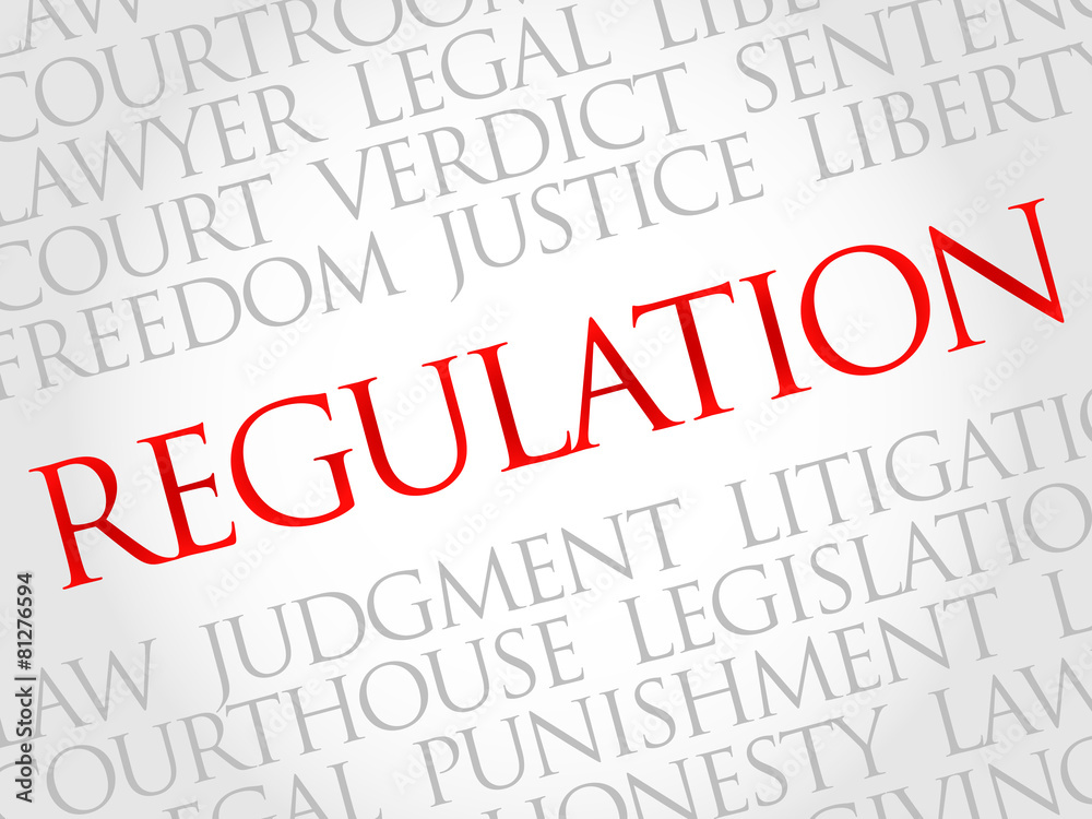 Regulation word cloud concept Regulation word cloud concept
