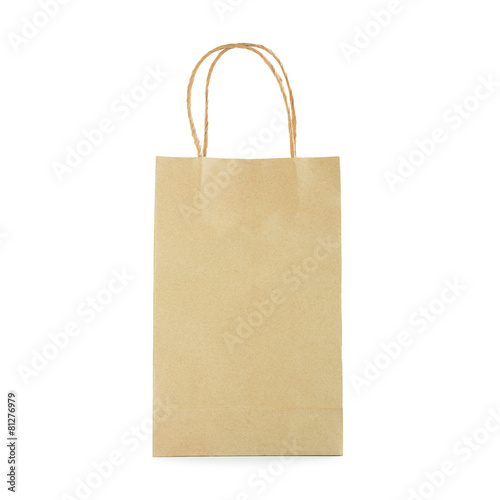 Reusable brown paper bag with loop handles