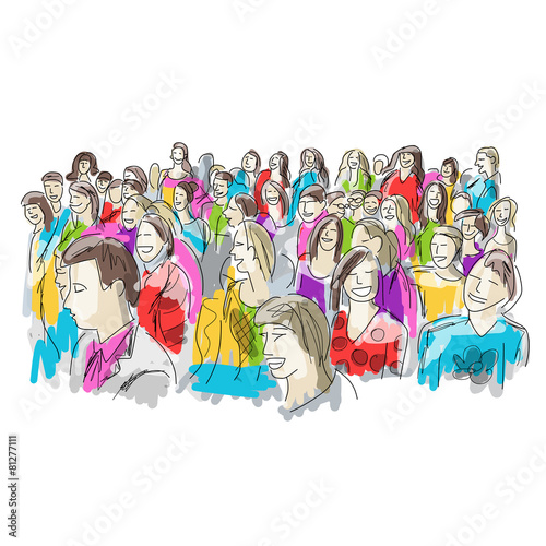 Group of people, sketch for your design