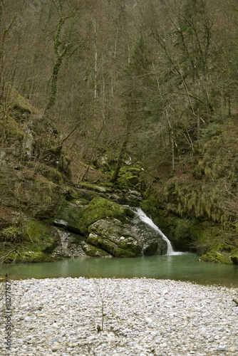 beautiful waterfall in gorski kotar