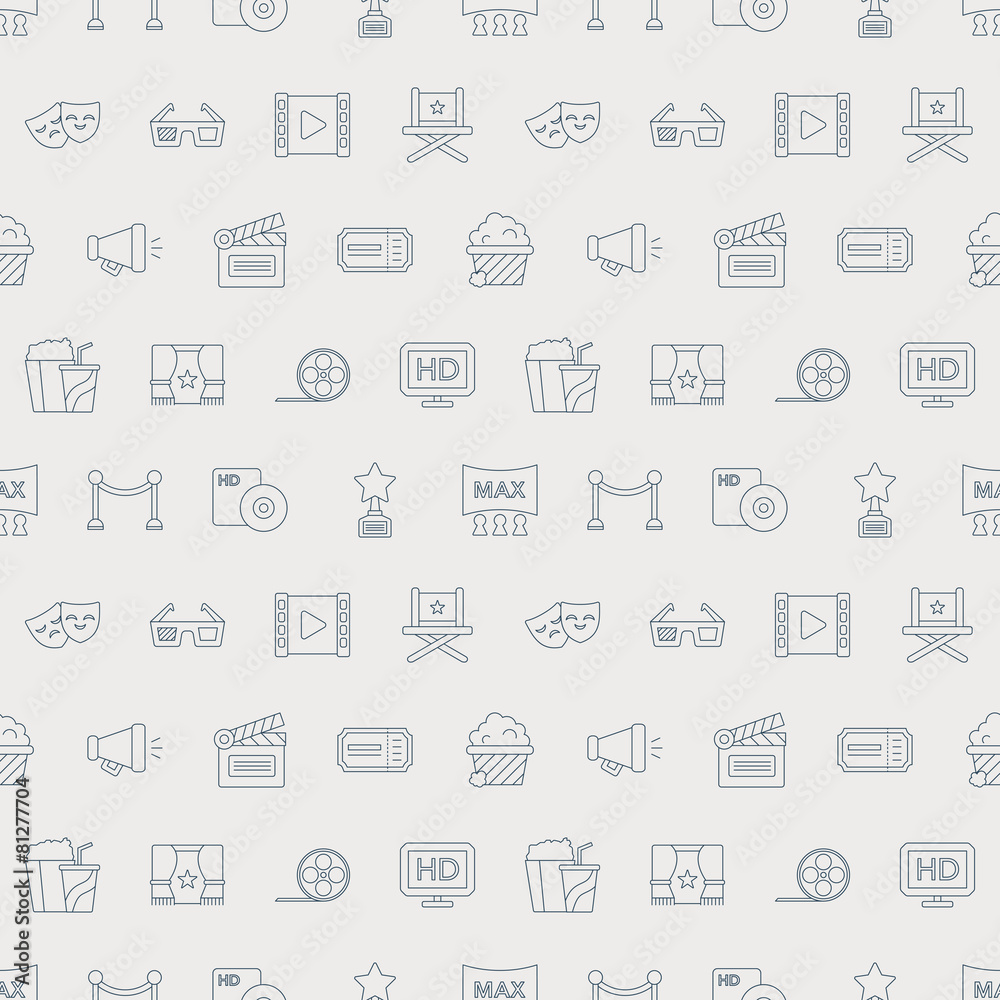 movie line icon pattern set movie line icon pattern set