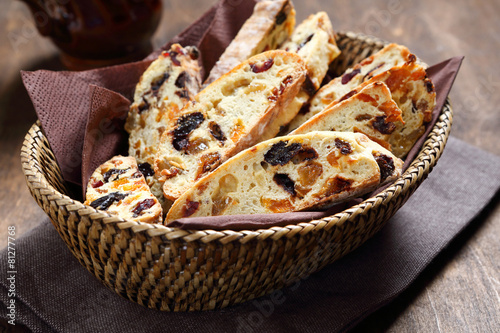 Fotografi Italian biscotti in a basket