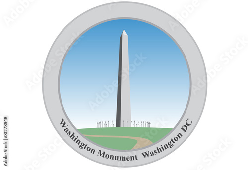 Washington Monument, Washington DC. USA. Vector illustration.