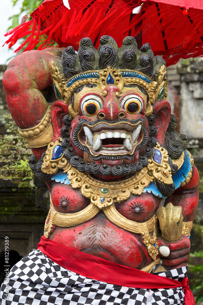 Traditional Balinese God statue in Central Bali temple