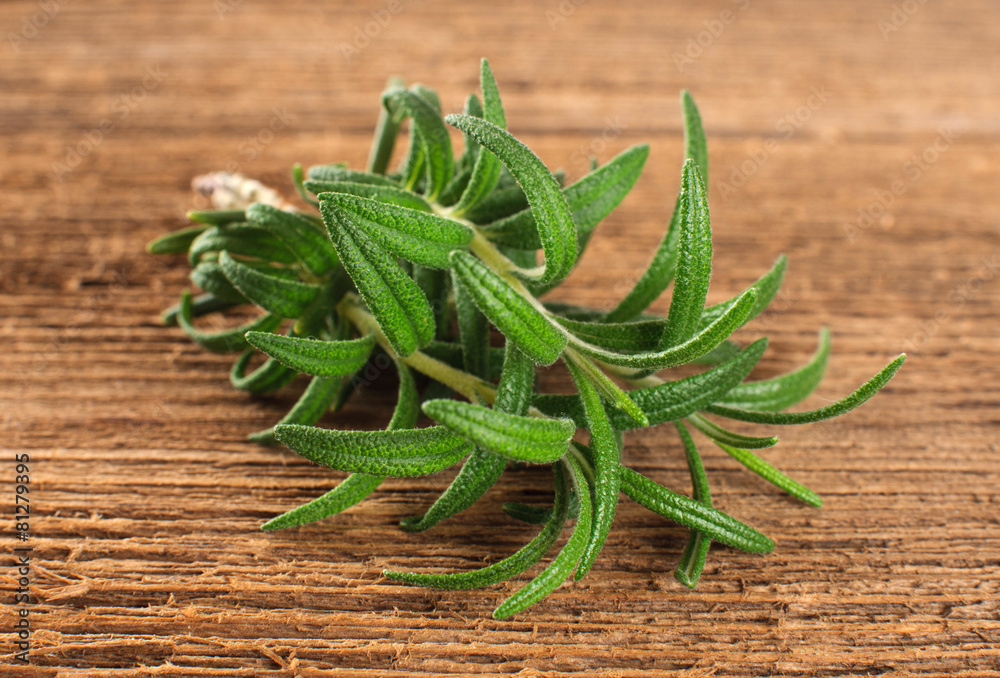 Rosemary on wooden table