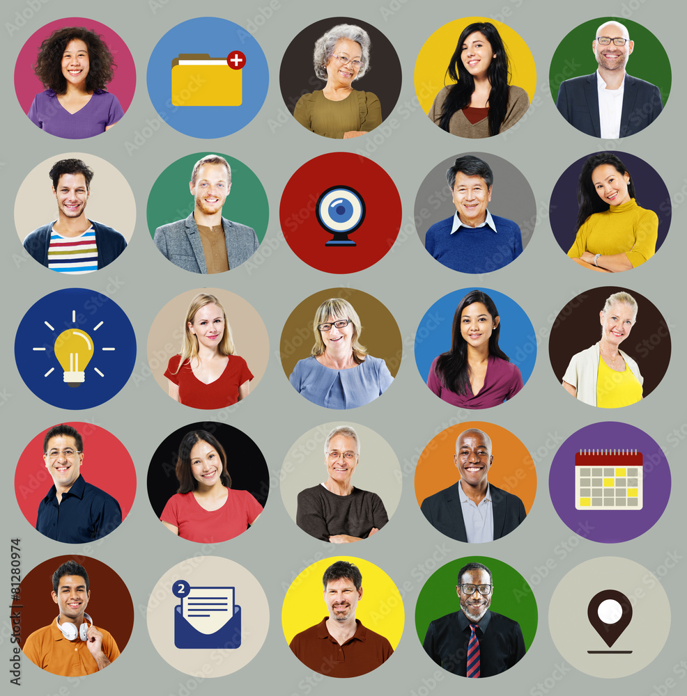 Diverse Multi Ethnic People Technology Media Concept Diverse Multi Ethnic People Technology Media Concept