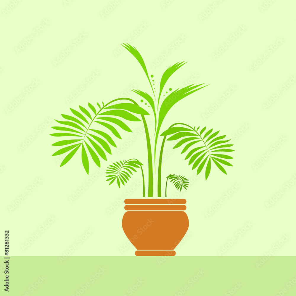 green leave flower in pot vector green leave flower in pot vector