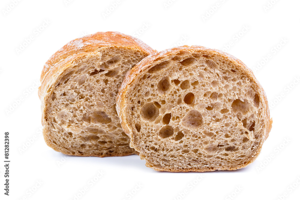 Bread on a white background.