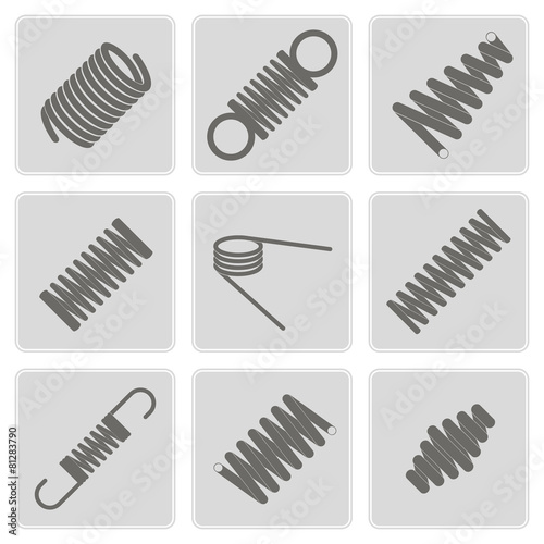 set of monochrome icons with Springs  for your design