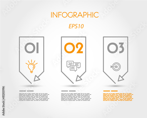 linear infographic three stickers