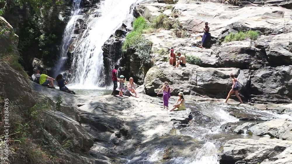 ELLA, SRI LANKA - MARCH 2014: People enjoying the Ravana Falls in Ella. It currently ranks as one of the widest falls in the country.
ELLA, SRI LANKA - MARCH 2014: People enjoying the Ravana Falls in Ella. It currently ranks as one of the widest falls in the country.
