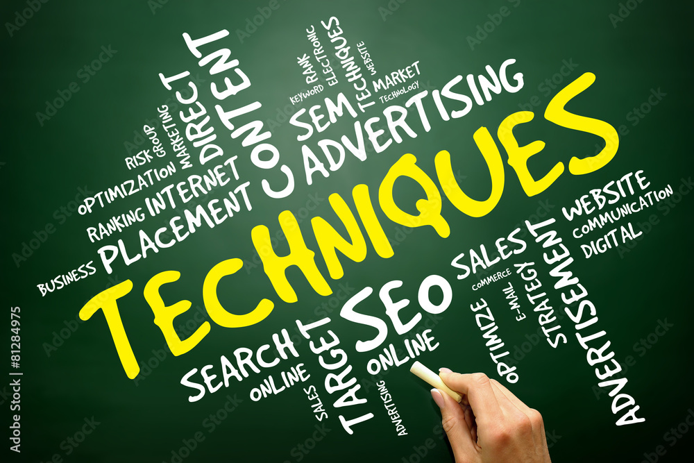 Techniques word cloud, business concept Techniques word cloud, business concept