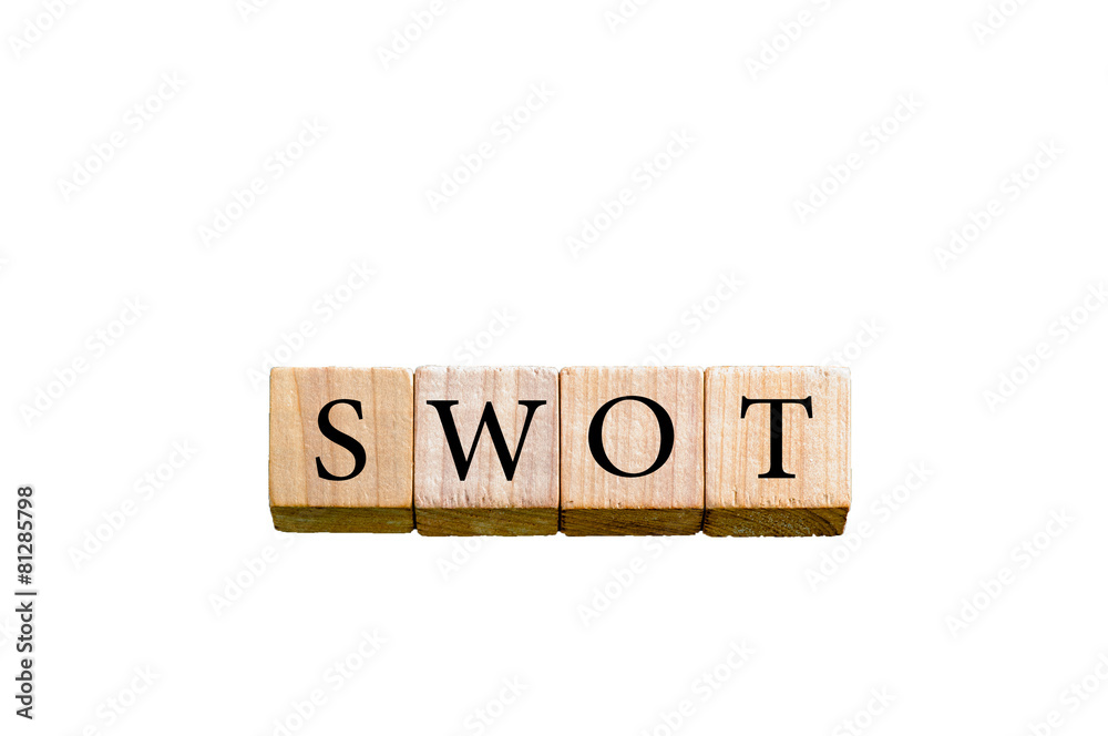 Word SWOT isolated on white background with copy space Word SWOT isolated on white background with copy space
