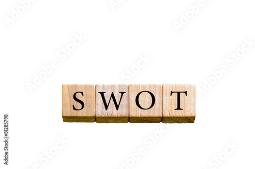 Word SWOT isolated on white background with copy space