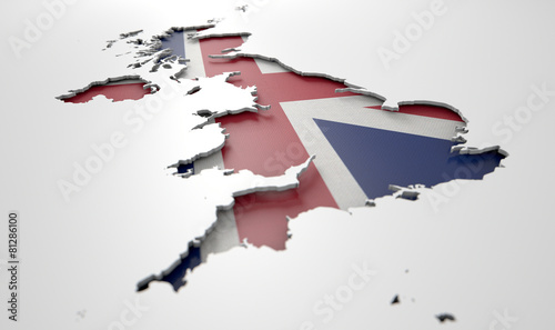 Obraz na płótnie Recessed Country Map Britain