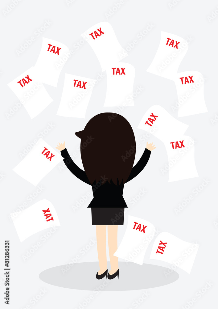 Business woman Tax Concept. Business woman Tax Concept.