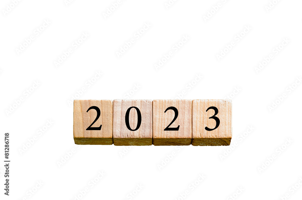 Year 2023 isolated on white background with copy space Year 2023 isolated on white background with copy space