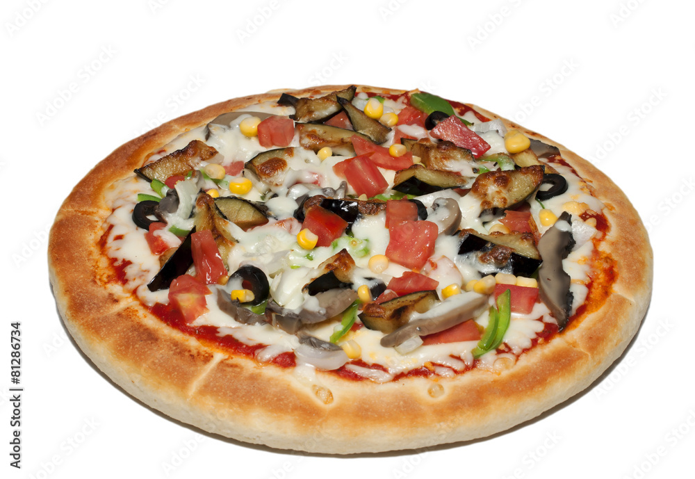 Tasty vegetable pizza, isolated