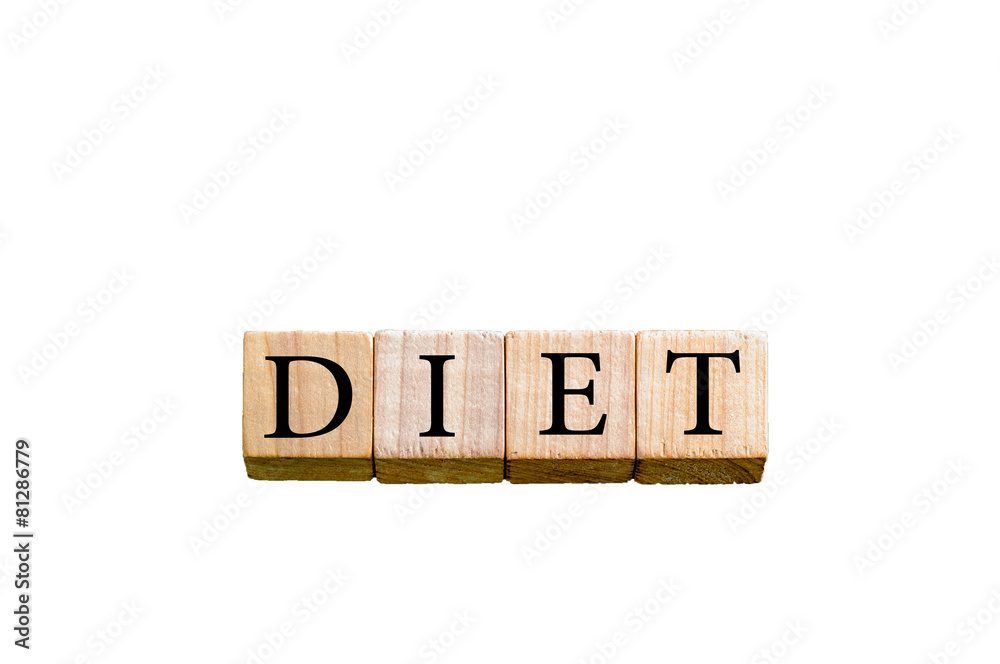 Word DIET isolated on white background with copy space Word DIET isolated on white background with copy space