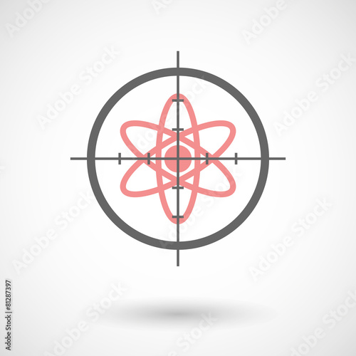 Crosshair icon with an atom
