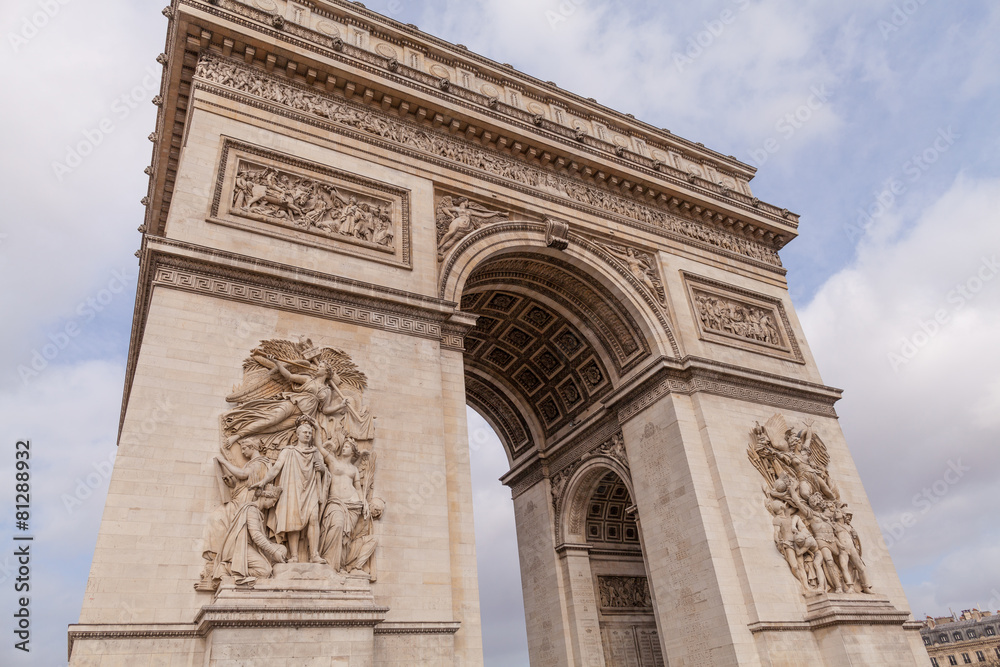 Arc de Triomphe, Arch of Triumph Famous Landmark in Paris France Arc de Triomphe, Arch of Triumph Famous Landmark in Paris France