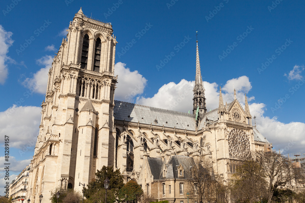 Notre Dame Famous Catholic Church and Landmark in Paris France Notre Dame Famous Catholic Church and Landmark in Paris France