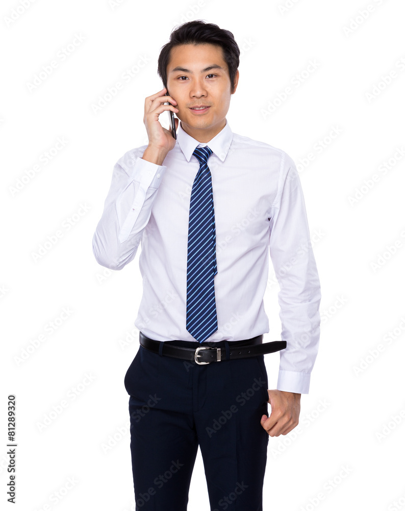 Young Business Man happy Speaking mobile phone Young Business Man happy Speaking mobile phone