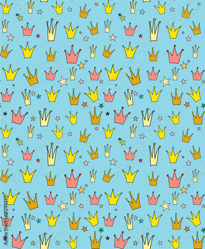 Seamless vector pattern of the crown princess
