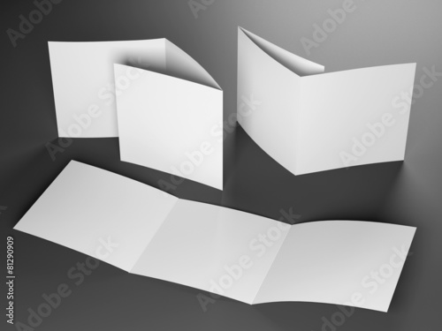 Φωτογραφία Blank template of trifold square brochure on gray background