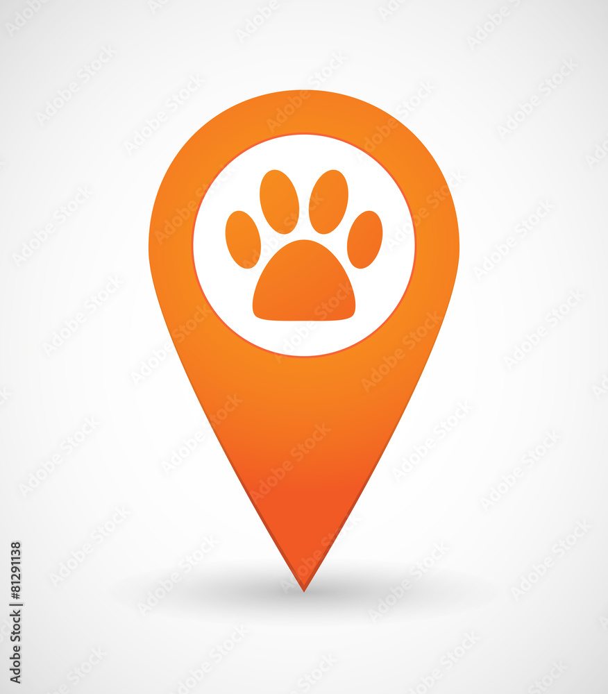 Map mark icon with a footprint Stock Vector | Adobe Stock