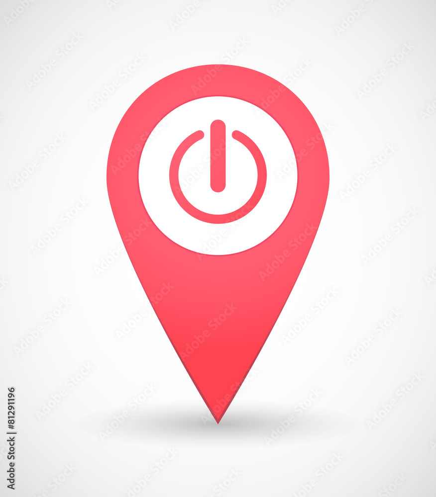 Map mark icon with an on/off sign Map mark icon with an on/off sign