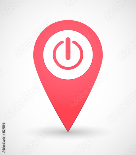 Map mark icon with an on/off sign