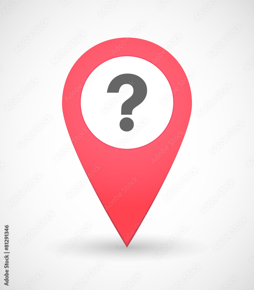Map mark icon with a question sign Map mark icon with a question sign