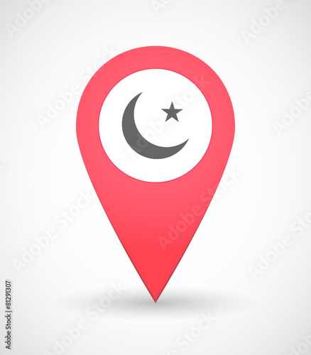 Map mark icon with an islamic sign Free Download Map mark icon with an islamic sign - GFXLoad