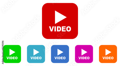 video vector icon set