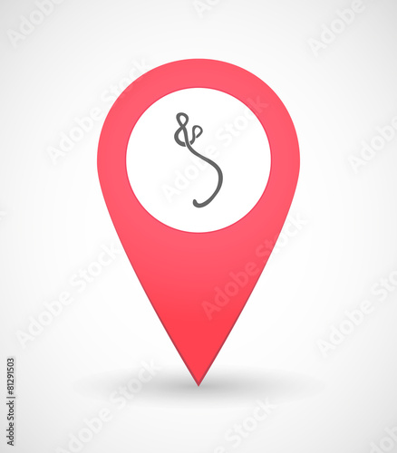 Map mark icon with an ebola sign