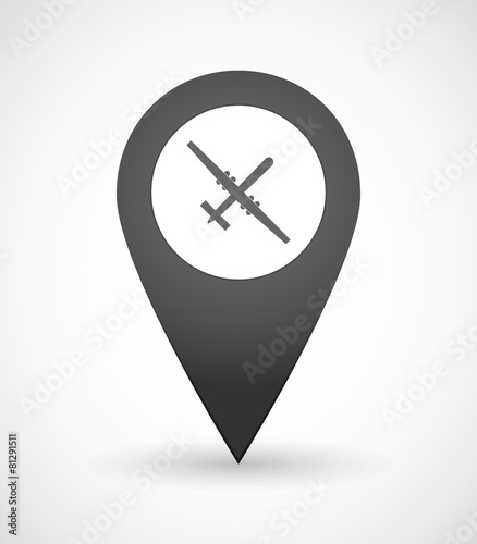 Free Download Map mark icon with a war drone - GFXLoad