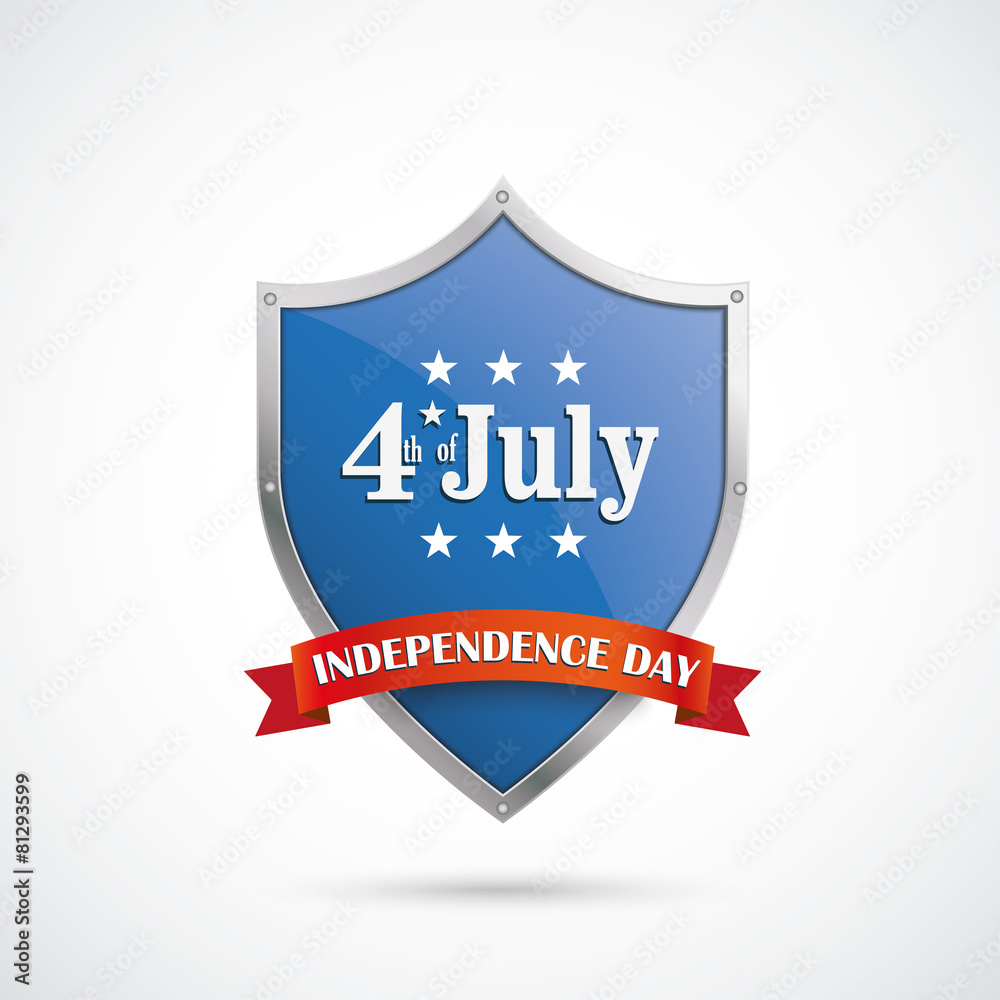 4 July Blue Silver Protection Shield Red Flag 4 July Blue Silver Protection Shield Red Flag