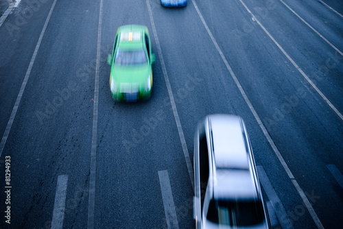 cars in highway with blur motion