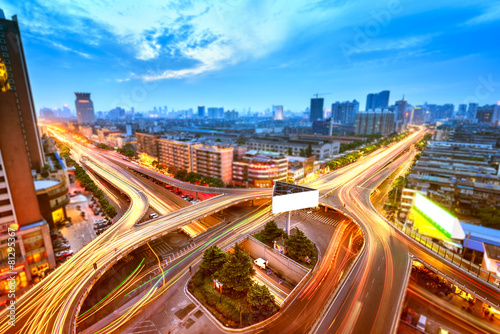 Beautiful landscape in the night overpass