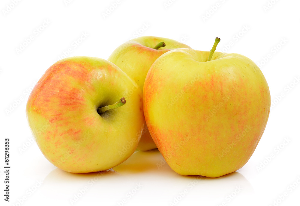 ripe apple on white background