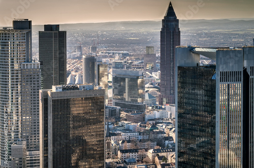 Sunrset and city skyscapers, Europe