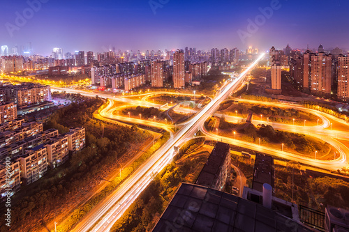 Modern city, a busy overpass