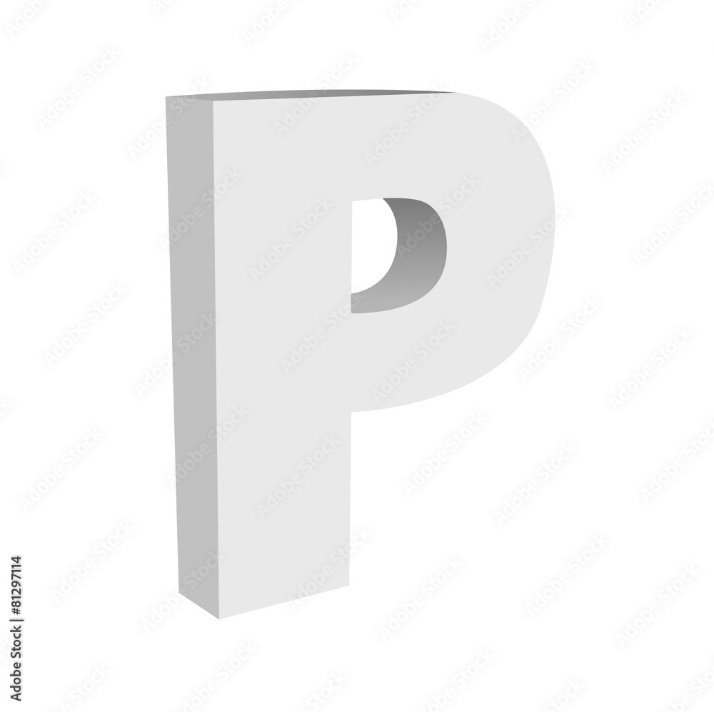 Vintage Vector 3d P Text