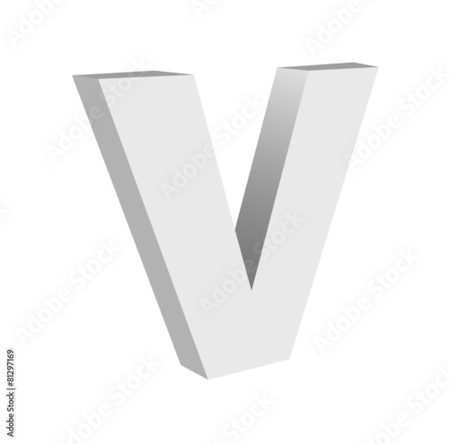 Vintage Vector 3d V Text