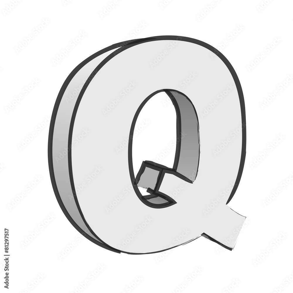 Retro 3d Alphabet Q Text Vector Retro 3d Alphabet Q Text Vector