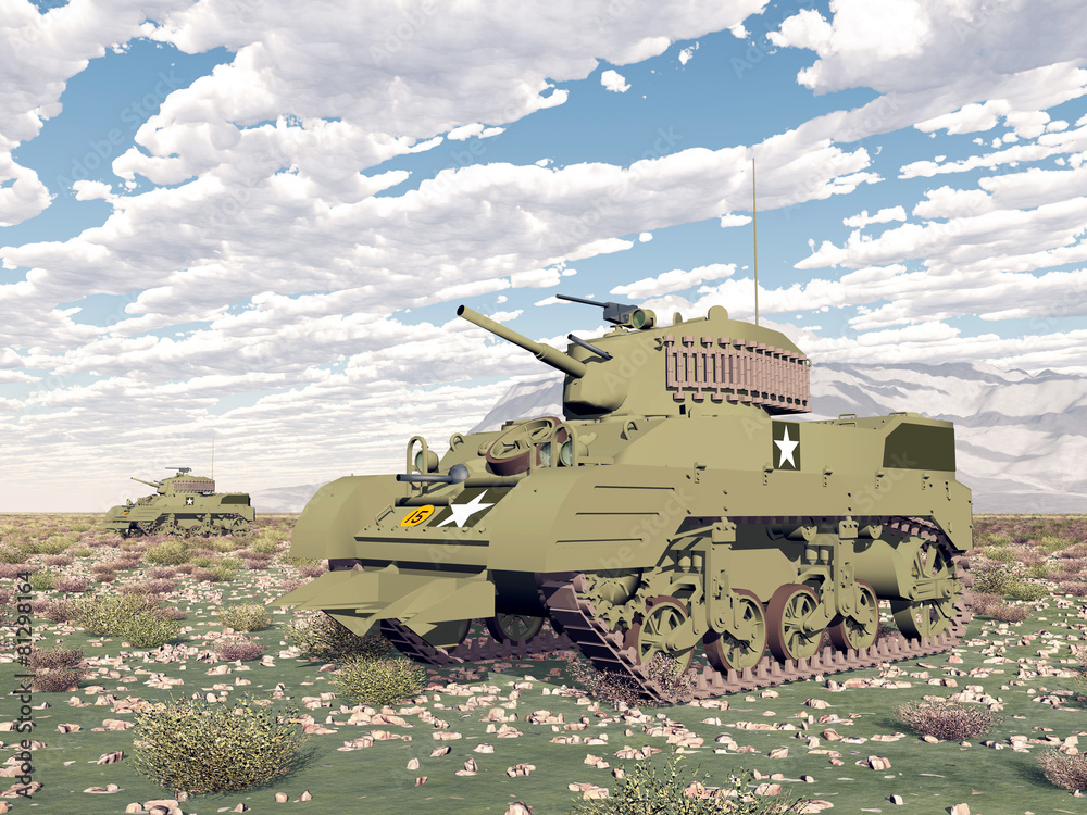 Fototapeta premium American light tanks of World War II