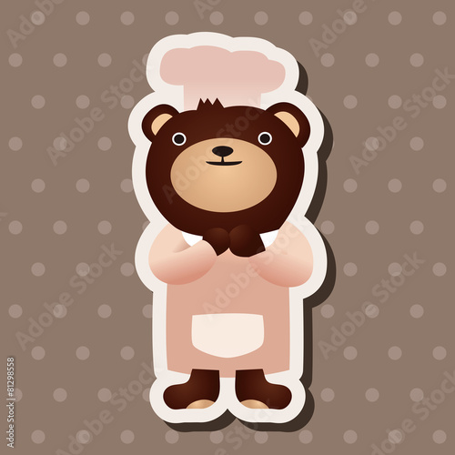 Animal bear flat icon elements, eps10