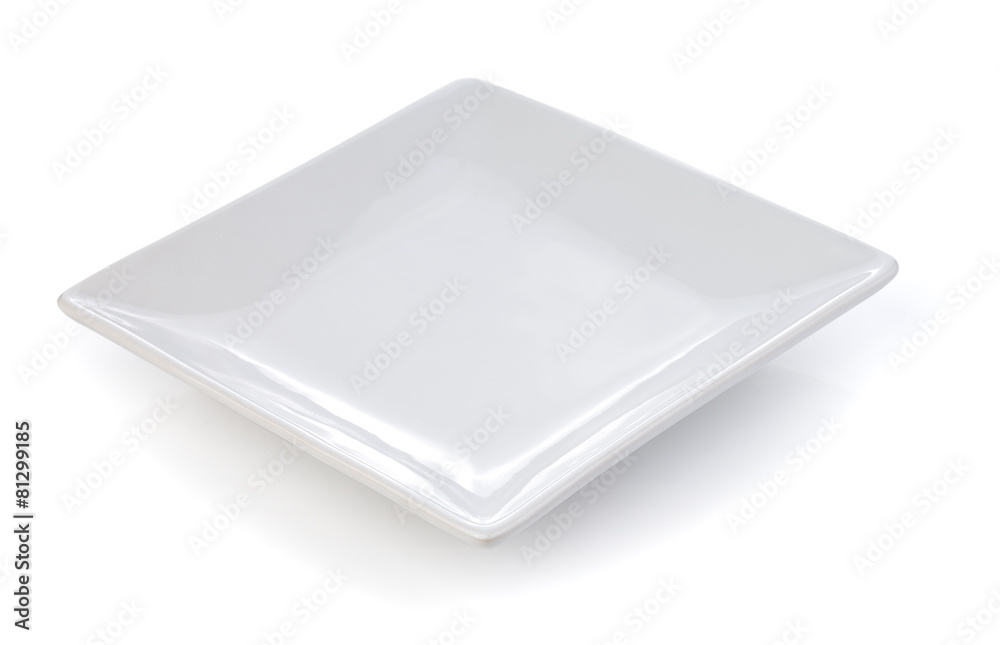 empty white plate on a white background empty white plate on a white background