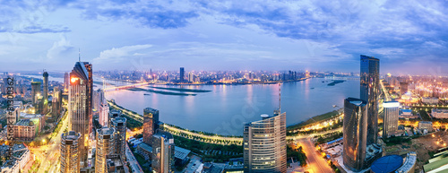 High-altitude city night scene